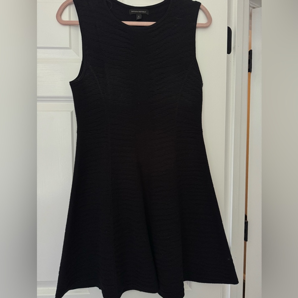 Banana Republic Black Textured Mini Dress